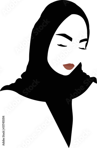 Stylish islamic model in hijab with red lipstick. Fashion arabic muslim woman in hijab. Portrait of a young arab emirati woman in traditional dress. Women wearing hijab icon. Muslim girl avatar