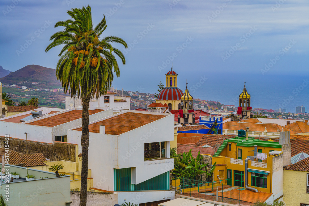 View of the city of La Orotava in Tenerife, Canary Islands, Spain