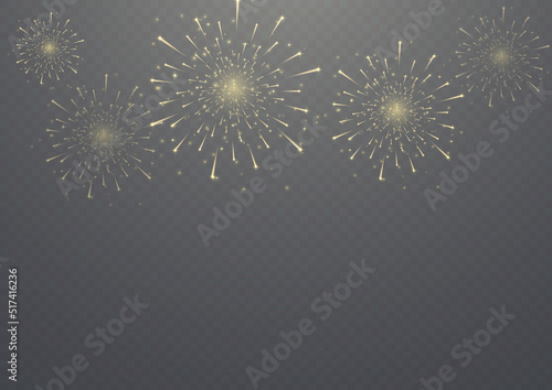 Fireworks salute, brightly light sparks explosions