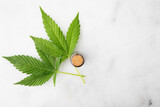 Cannabis Leaf Flat Lay