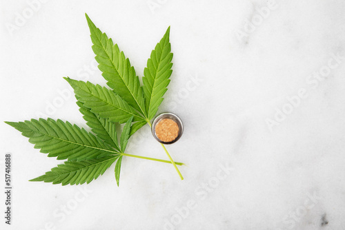 Cannabis Leaf Flat Lay