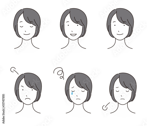 女性の表情セット