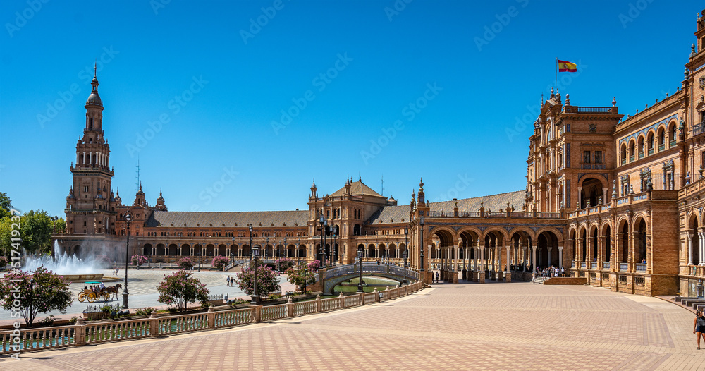 Fototapeta premium Seville, spain, plaza de espana,