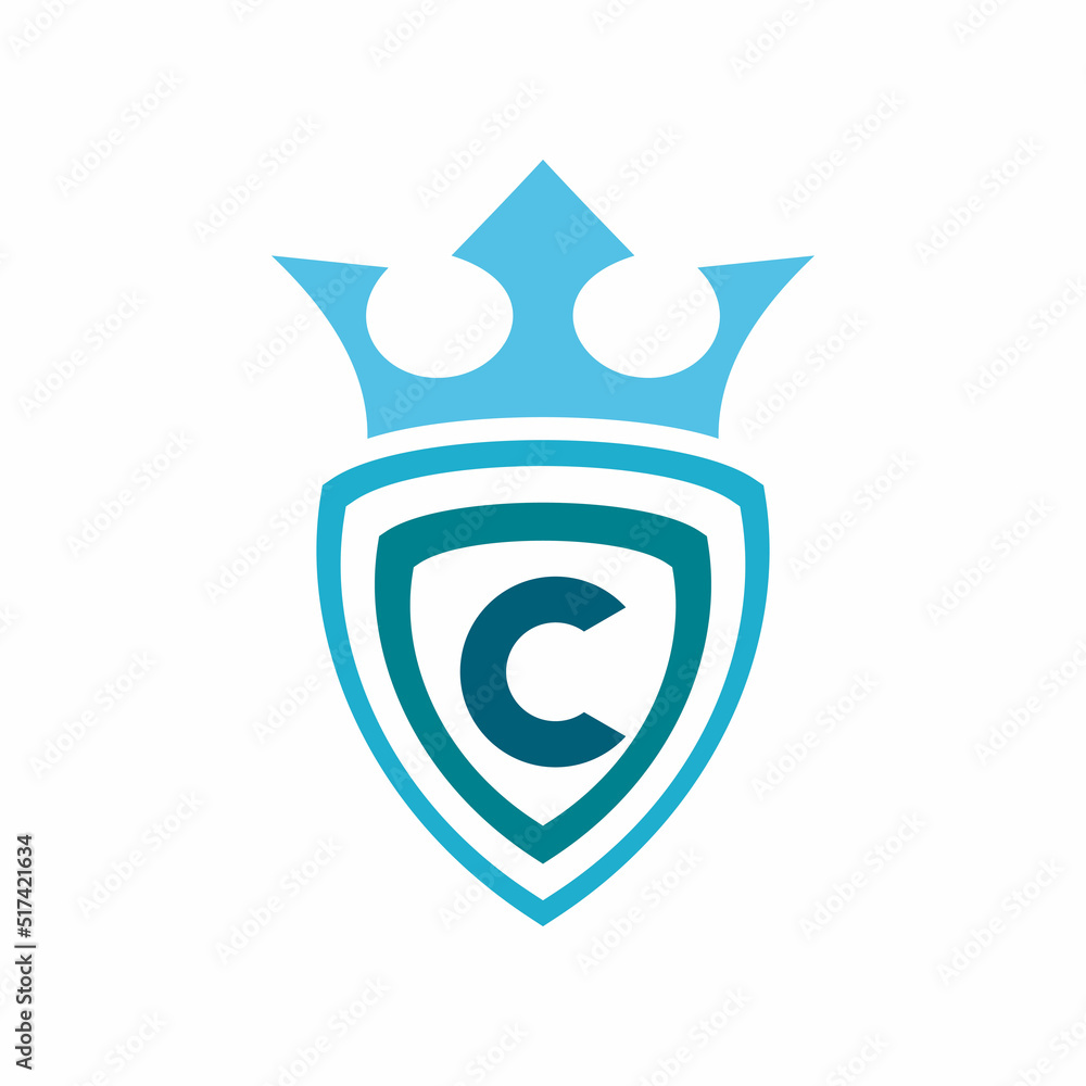 secure shield king letter c logo design secure shield king letter c logo design
