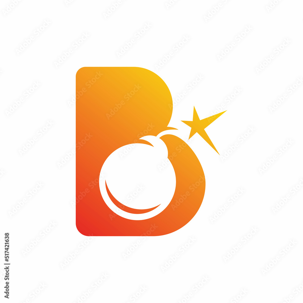 initial letter b bomb logo design initial letter b bomb logo design