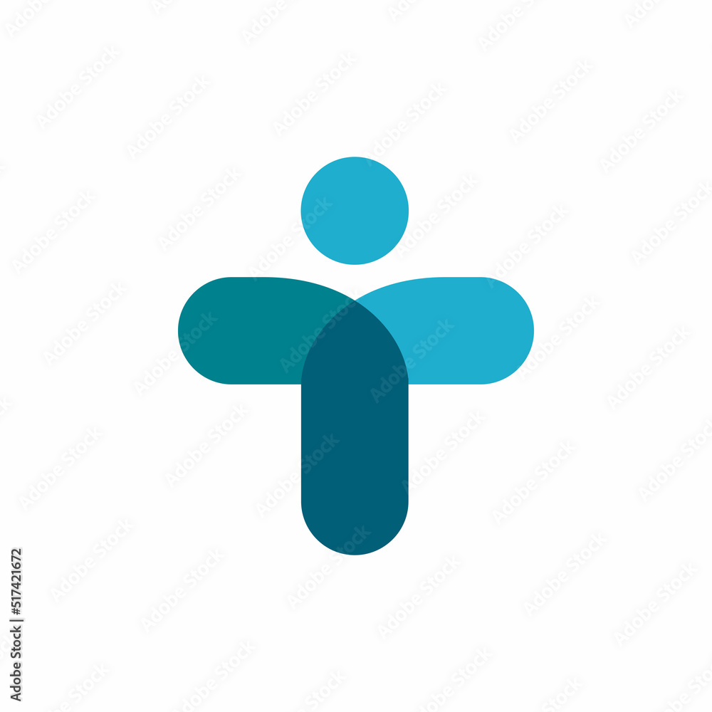 blue healthy people logo design blue healthy people logo design