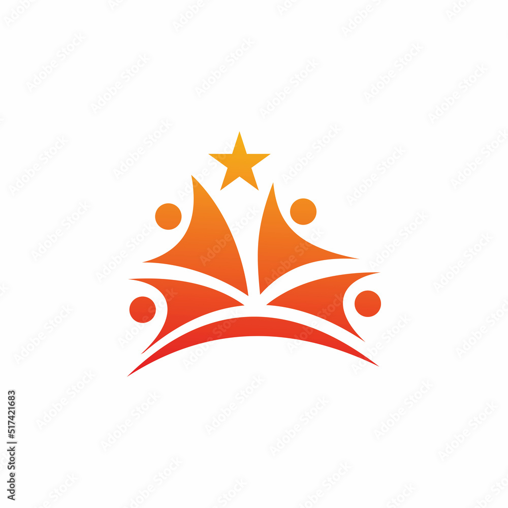 people star community logo design people star community logo design