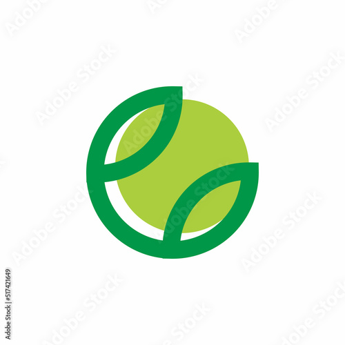 green ball nature leaf logo design