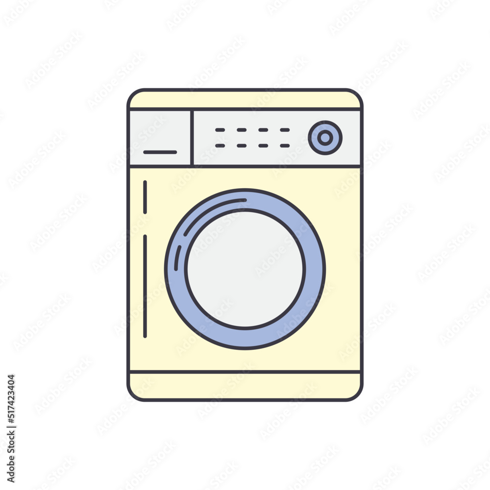 Laundry machine icon in color, isolated on white background Laundry machine icon in color, isolated on white background