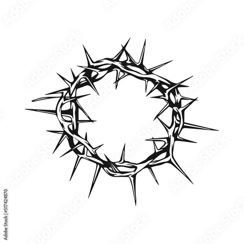 thorn circle silhouette illustration vector
