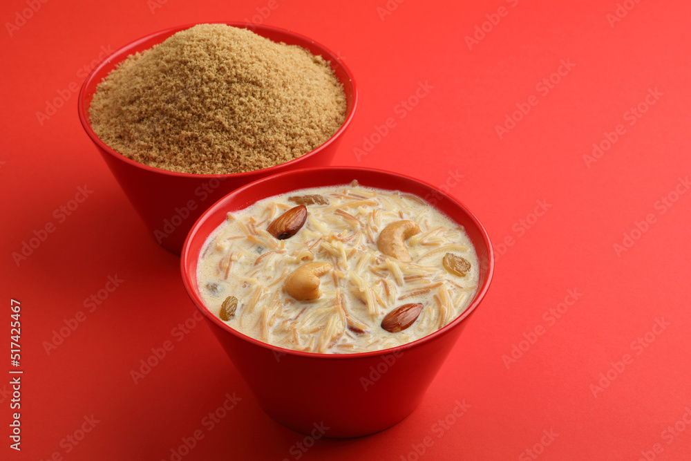 Khir or kheer payasam also known as Sheer Khurma Seviyan consumed especially on Eid or any other festival in india/asia. Served with dry fruits toppings Khir or kheer payasam also known as Sheer Khurma Seviyan consumed especially on Eid or any other festival in india/asia. Served with dry fruits toppings