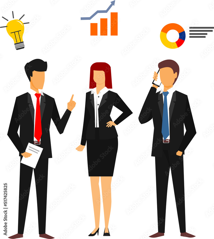 three business people having a discussion three business people having a discussion