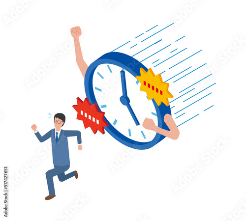 時間に追われる男性