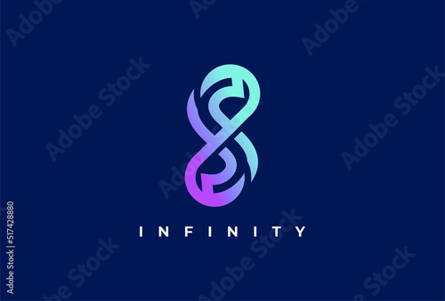 Letter S Infinity Logo. suitable for technology, brand and company logo. vector illustration