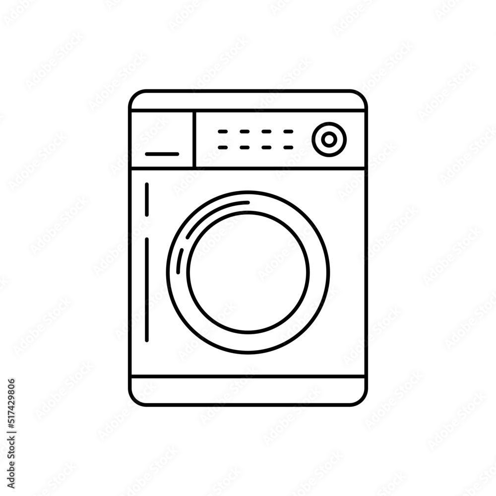 Laundry machine icon in line style icon, isolated on white background Laundry machine icon in line style icon, isolated on white background