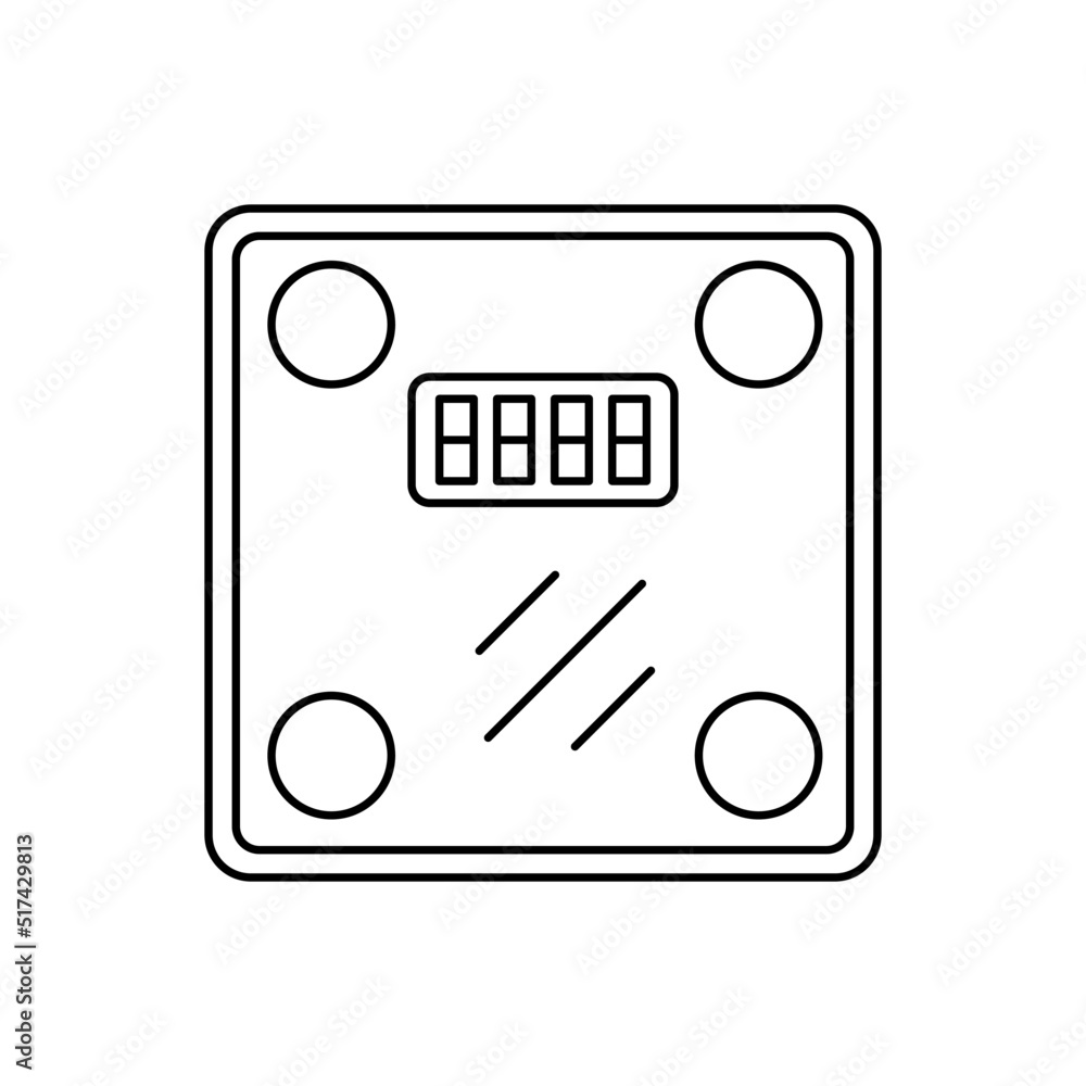 Diet  scales icon in line style icon, isolated on white background