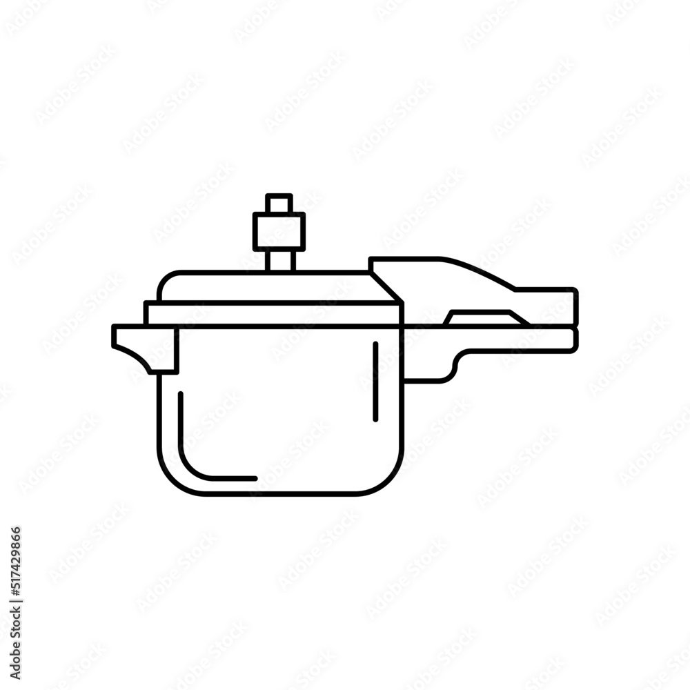Pressure cooker icon in line style icon, isolated on white background Pressure cooker icon in line style icon, isolated on white background