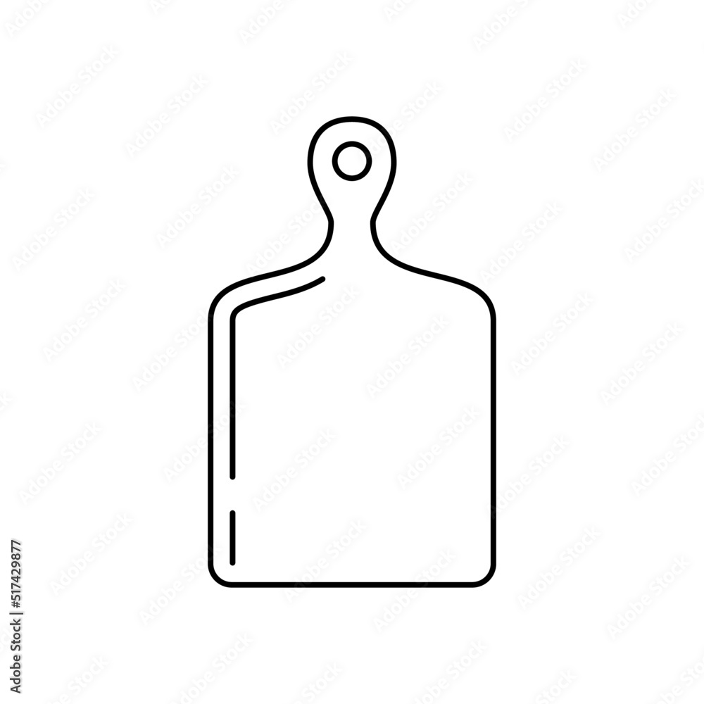 Kitchen cutting board icon in line style icon, isolated on white background Kitchen cutting board icon in line style icon, isolated on white background
