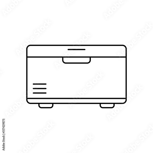 Freezer, fridge icon in line style icon, isolated on white background