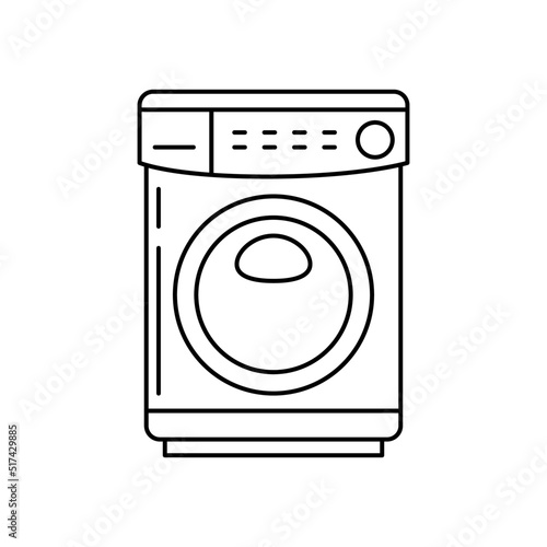 Laundry machine icon in line style icon, isolated on white background