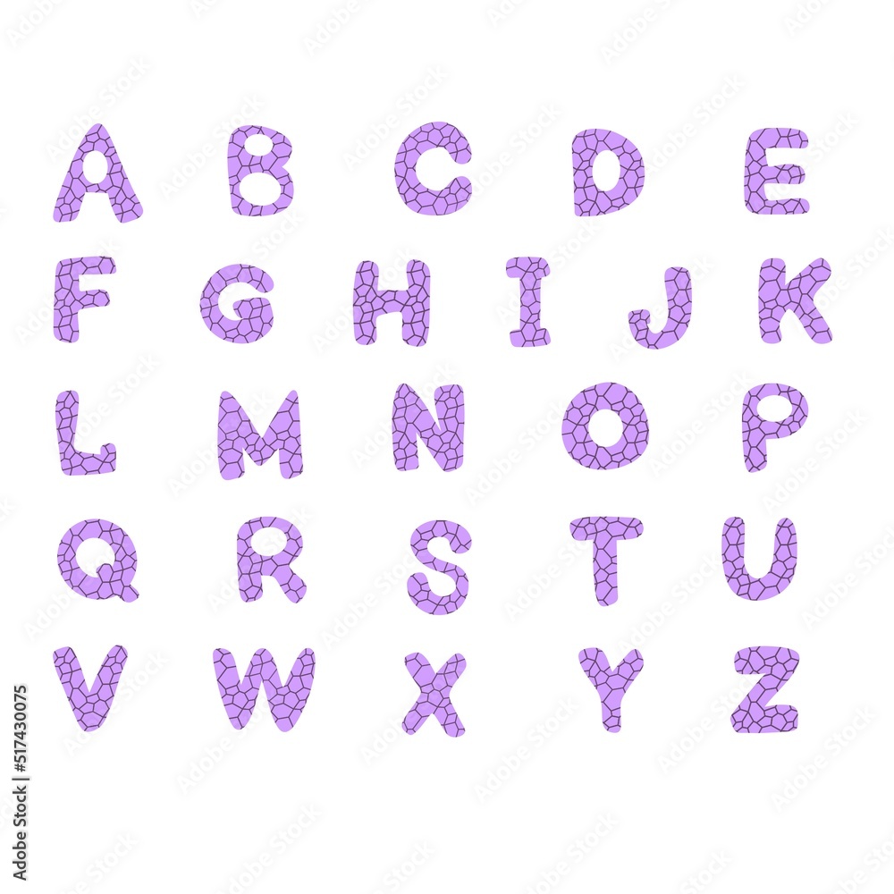 Set English cartoon alphabet for stickers and kids and school accessories and notebooks and fabrics and wrapping paper Set English cartoon alphabet for stickers and kids and school accessories and notebooks and fabrics and wrapping paper
