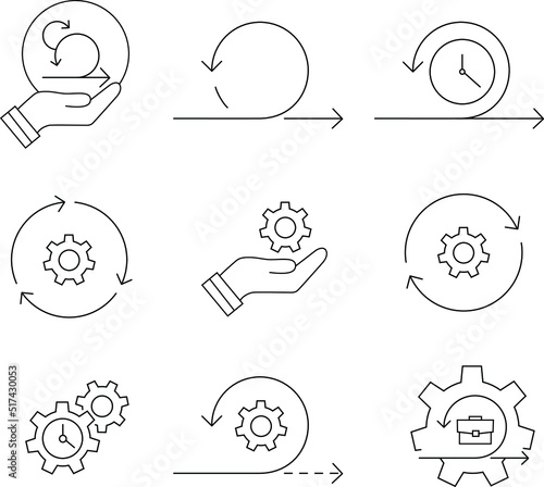 Agile icon set, Business Agility , Business Integration, Timebox ,Velocity icons. Agile icon in flat style,Thin Line Icon, vector illustration
