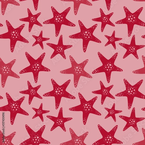 Summer ocean seamless sea star pattern for clothes print and accessories and kids and fabrics and wrapping paper