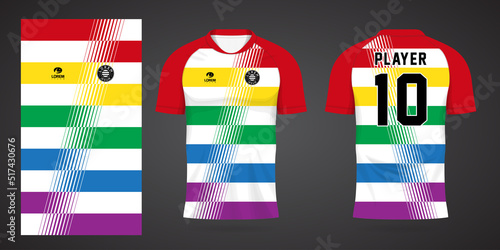 colorful football jersey sport design template