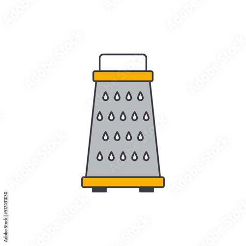 Kitchen grater icon in color, isolated on white background 