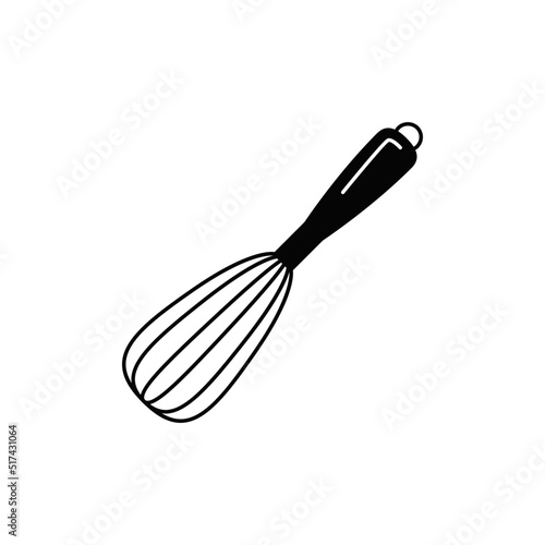 Beater egg icon in black flat glyph, filled style isolated on white background