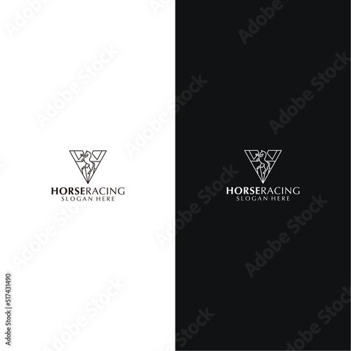 horse logo design icon template