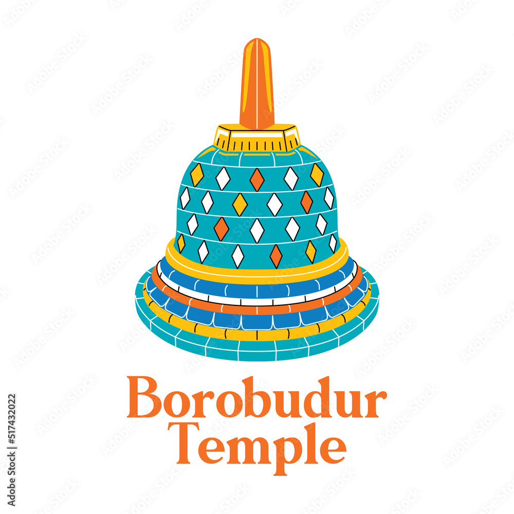 Borobudur Temple Vector Illustration Borobudur Temple Vector Illustration