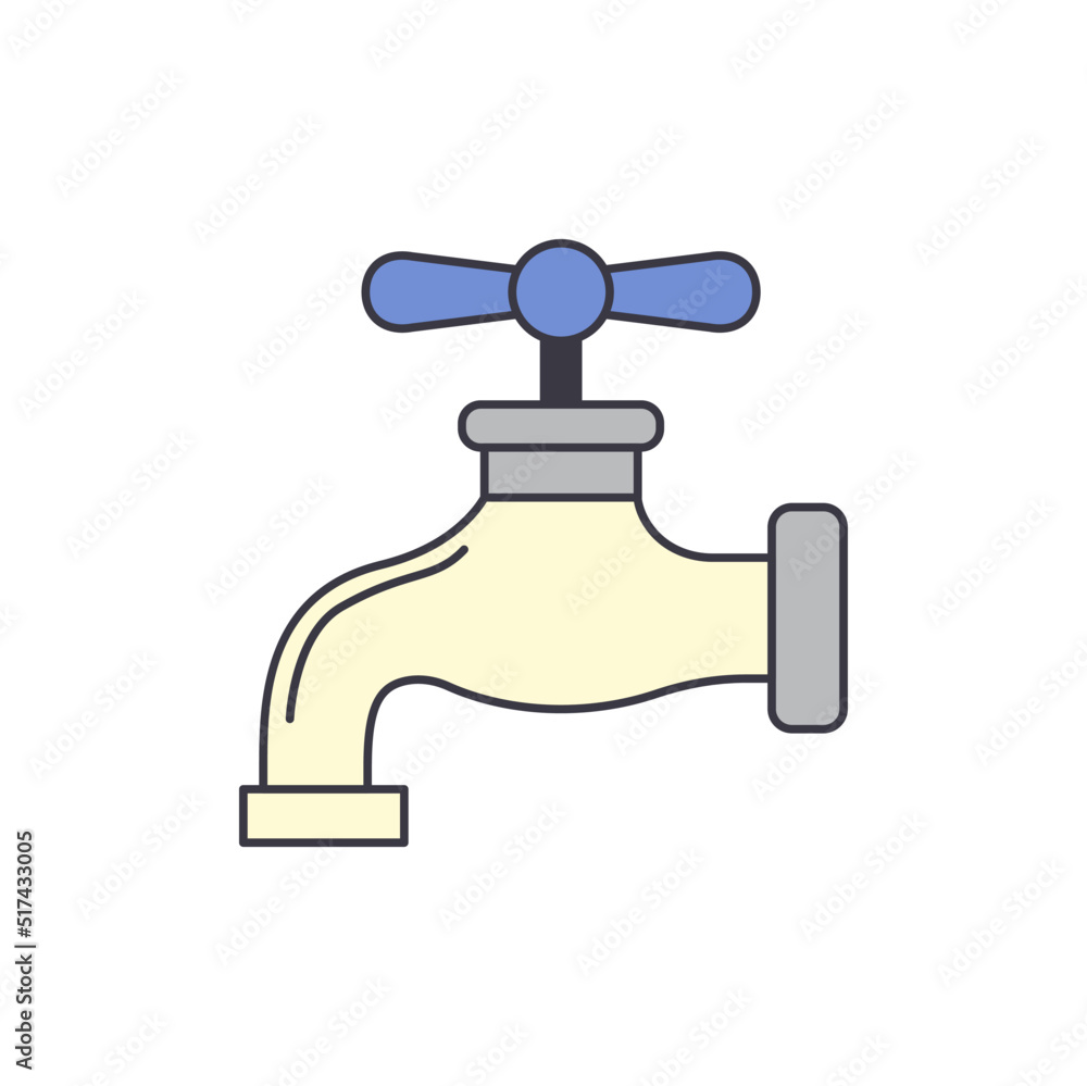 Water Faucet icon in color, isolated on white background Water Faucet icon in color, isolated on white background