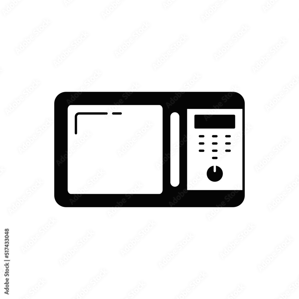 Microwave icon in black flat glyph, filled style isolated on white background Microwave icon in black flat glyph, filled style isolated on white background