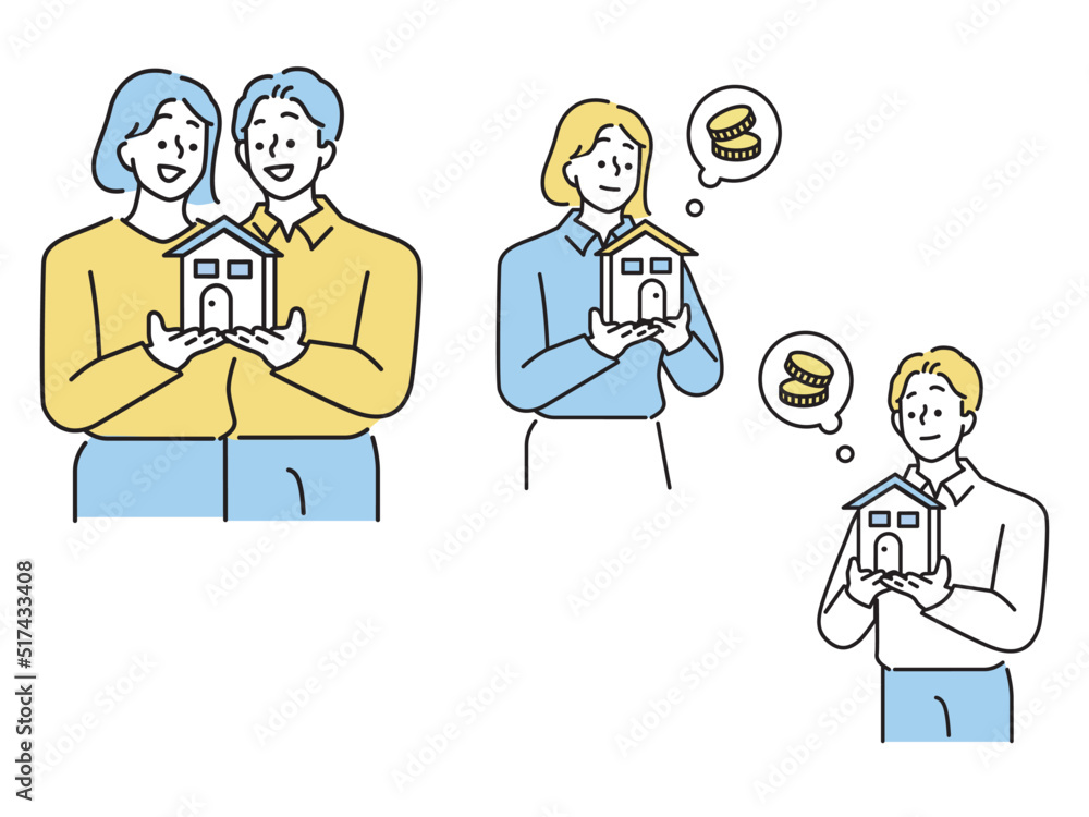 貯蓄、お金を貯める時のイラスト(貯金、マイホーム、ローン、支払い、独身、家族、節約、お金、副業、将来設計、収入、資産、お得、積立) Savings, illustrations of saving money . savings, home, loans, payments, singles, family, savings, money, side jobs.
貯蓄、お金を貯める時のイラスト(貯金、マイホーム、ローン、支払い、独身、家族、節約、お金、副業、将来設計、収入、資産、お得、積立) Savings, illustrations of saving money . savings, home, loans, payments, singles, family, savings, money, side jobs.