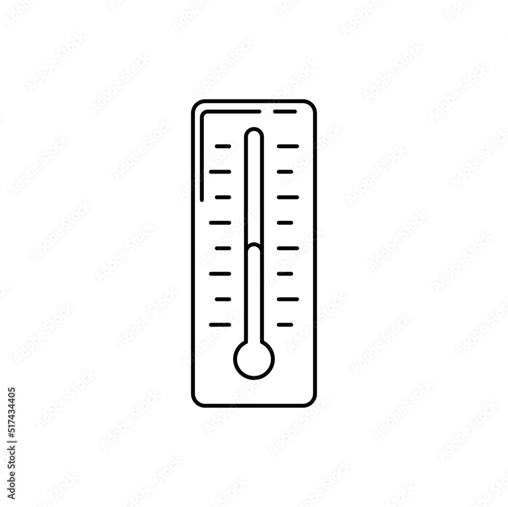 Thermometer icon in line style icon, isolated on white background Thermometer icon in line style icon, isolated on white background