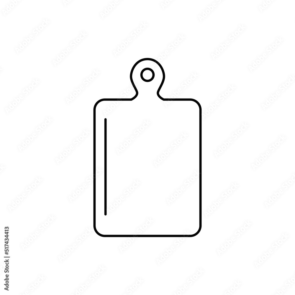 Chopping board and knife icon in line style icon, isolated on white background Chopping board and knife icon in line style icon, isolated on white background