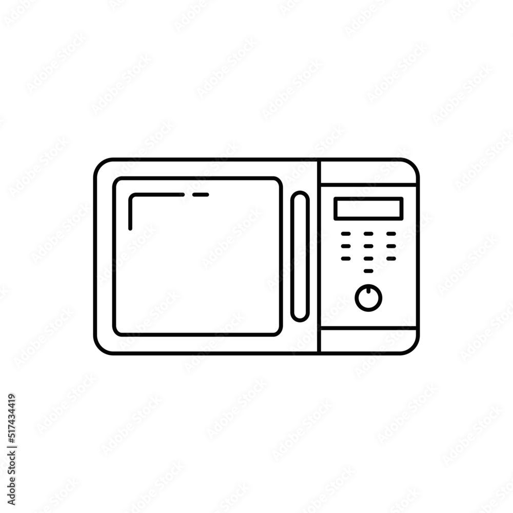 Microwave icon in line style icon, isolated on white background Microwave icon in line style icon, isolated on white background