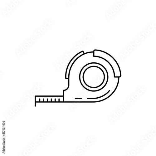 measuring tool, roulette icon in line style icon, isolated on white background