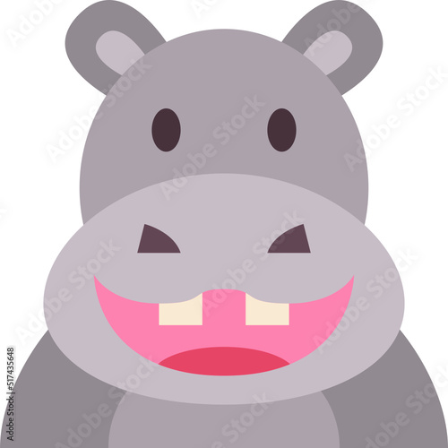 hippopotamus flat icon