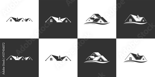 Set of Roof and home logo vector design concept. Real estate logo.