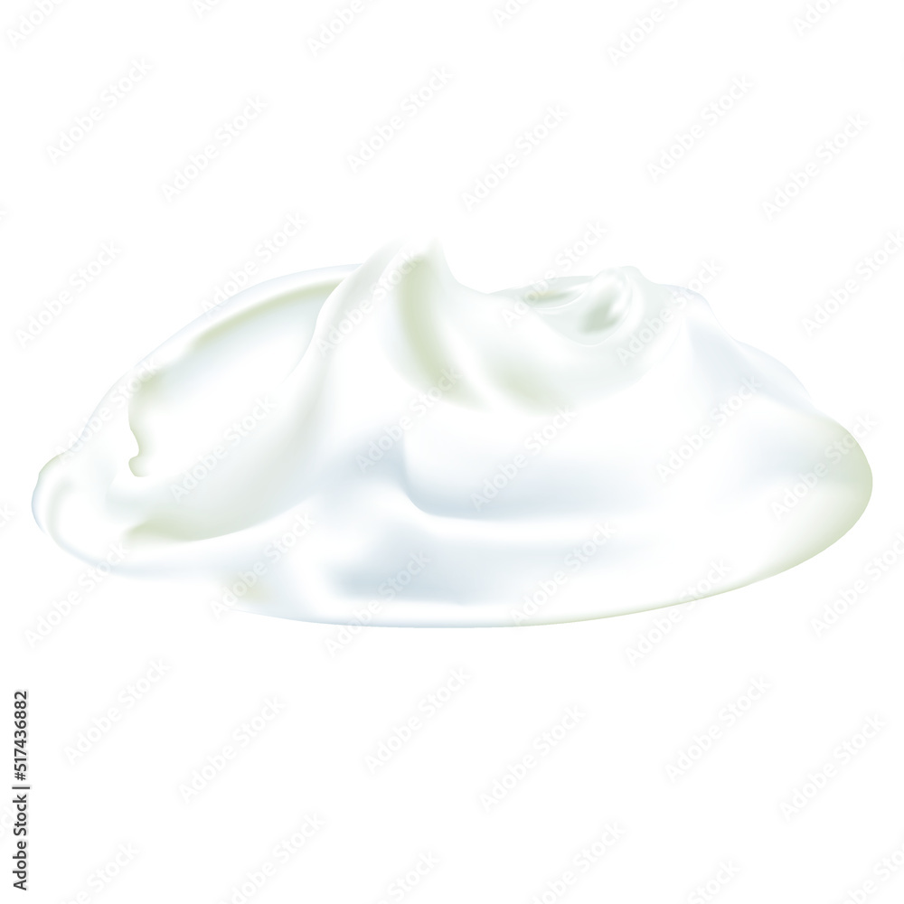 Yogurt cream, buttercream on white background, cosmetic cream Yogurt cream, buttercream on white background, cosmetic cream
