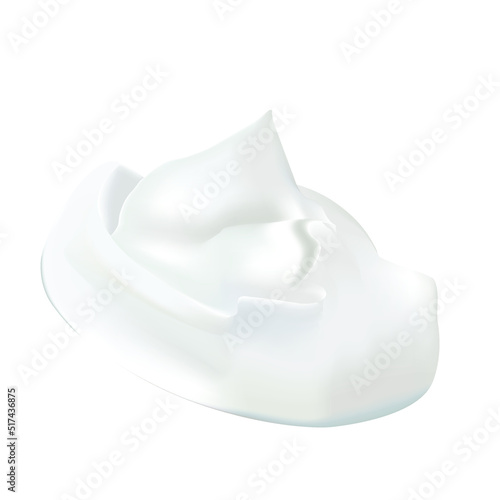 Buttercream on white background, cosmetic cream, toothpaste