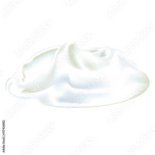 Yogurt cream, buttercream on white background, cosmetic cream