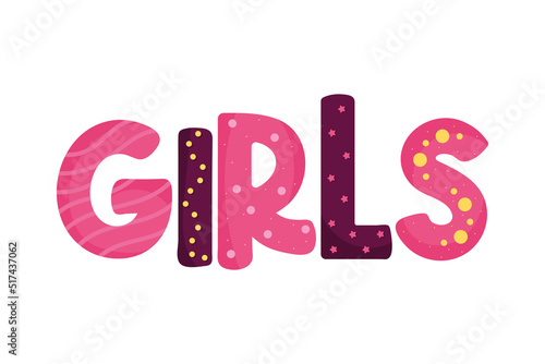girls word lettering