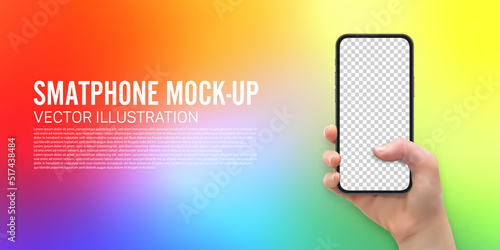 Realistic smartphone mockup template, Vector illustration