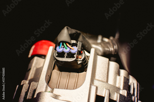 Photography Electric plug wire connected to alternator with three wires type of the vehicle