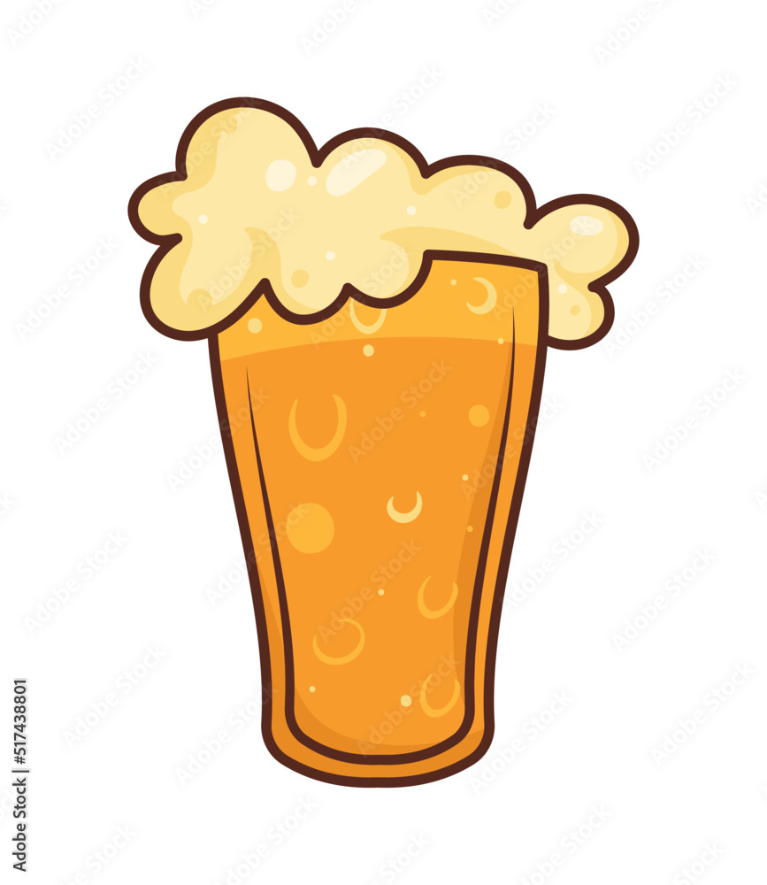 beer glass with foam