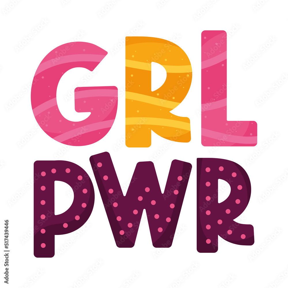 grl pwr lettering