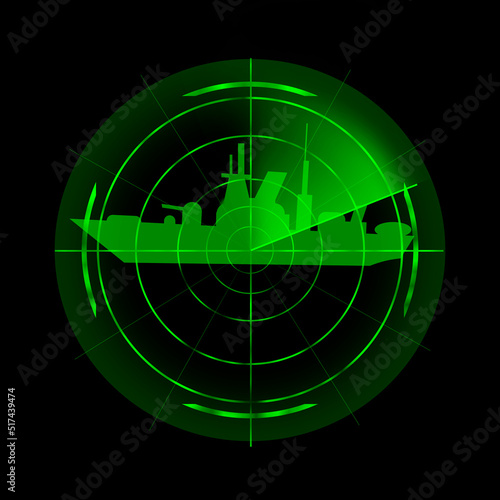 Wallpaper Mural The green scope is aimed at the warship. Black background. Green radar
 Torontodigital.ca